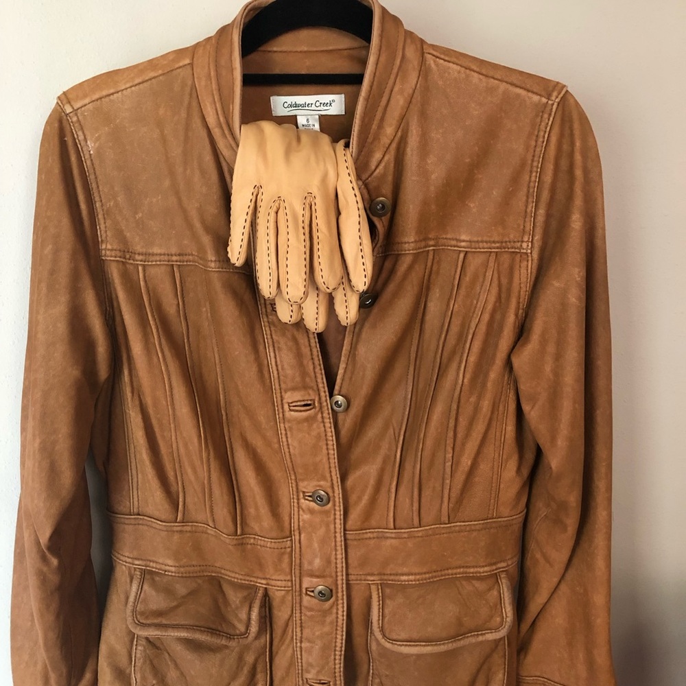 Leather , buttery soft jacket. COLDWATER Creek . - Picture 9 of 15